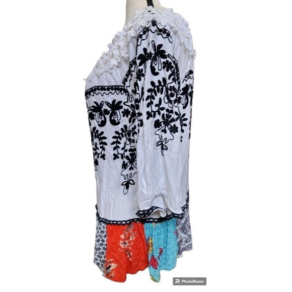 John Mark Embroidered Peasant Blouse Size Small Boho Hippie - Picture 5 of 8